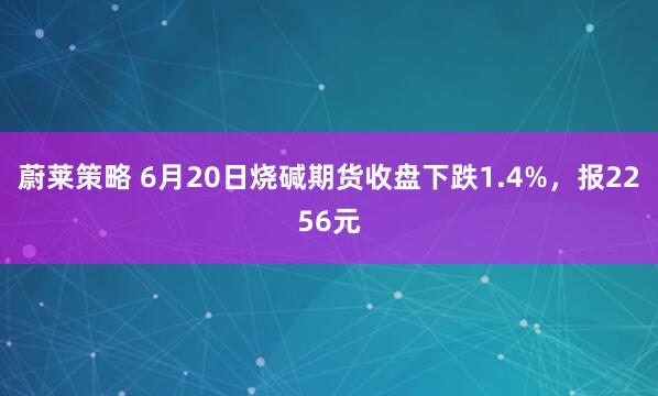 蔚莱策略 6月20日烧碱期货收盘下跌1.4%，报2256元